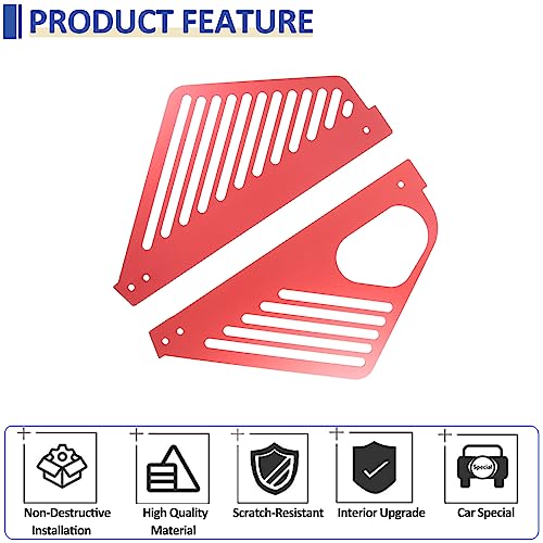 Image of Daeiclru Engine Bay Panel Cover Compatible with Chevrolet Corvette C8 2020-2023, Aluminium Engine Protector Splash Shield, Left Right Engine Case Guards (Style B - Red)
