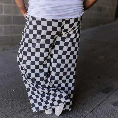 Women Checkered Pants Y2K High Waist Wide Leg Loose Fitted Gingham Lounge Pants Hip Hop Trouser Vintage Streetwear4