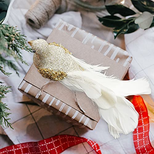 Yolococa Champagne Christmas Tree Decoration Birds,10X2X2 Inches,2Pcs #TOP3