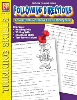 Paperback Remedia Publications Critical Thinking Skills, Following Directions | Reproducible Activity Workbook | Build Listening, Logic, and Reasoning Skills for Elementary & Special Education Students Book