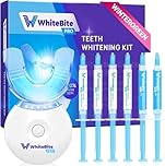 Whitebite Pro Professional Teeth Whitening Kit for Sensitive Teeth | LED Light Accelerator | 4 Whitening Gels (35% Carbamide Peroxide) & 2 Remineralizing Gels | Professional Dental-Grade | Enamel Safe