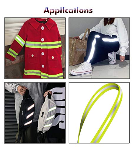 LLPT Reflective Ribbon Sew On Tape High Visibility 2” x 50 Ft Nylon Silver Florescent Safety Webbing for Warning Safety Trim Deco on Vest Belt Jacket Bag Pants Shoes Pet Wears Red(RRR250)
