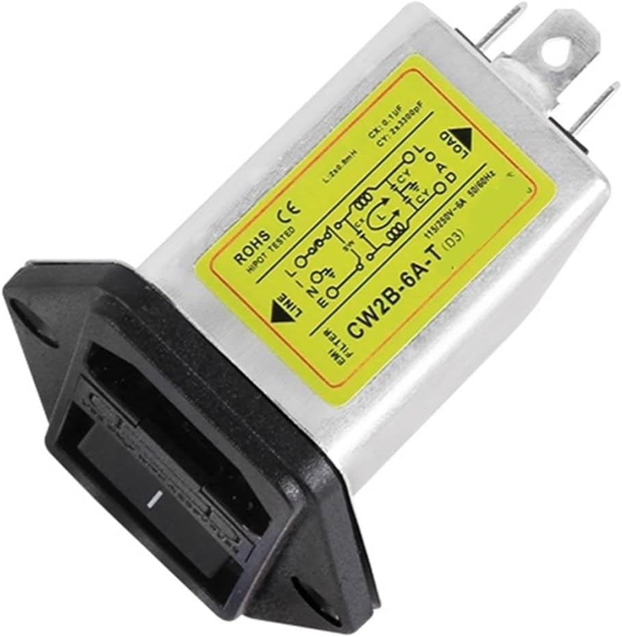 220V AC Filter Audio Power Supply Filter Anti-Interference EMI Socket CW2B-1A-T(D3) 3A 6A 10A(CW2B-10A-T(D3))