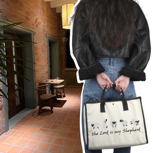 Bolsa de mano con temática de ovejas que acompaña a los niños en su fe cristiana 6