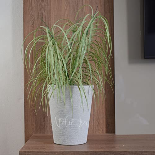 Vaso Planta Decorativo Jardim Polietileno Coluna Redonda 23x28 Cor:Cinza