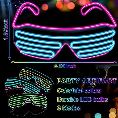 TOODOO Shutter Flashing Sunglasses Light Up Glasses LED Neon Rave Glasses Glow in the Dark Party Favors Halloween Costumes2