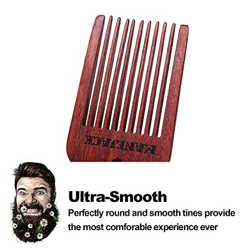 Manejack Beard Pick For Men- Wooden Comb Afro Hair Lift Combs #TOP5