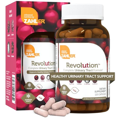 Zahler UT Revolution, Urinary Tract and Bladder Health, All Natural Cranberry Concentrate Pills Fortified with D-Mannose and Probiotics, Certified Kosher, 120 Caps