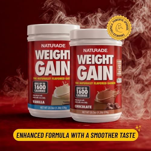 Image of Naturade All Natural Weight Gain Drink Mix - Gluten Free, Delicious Taste, 1600 Calories per Serving - Mass Gainer w /Carbohydrates & Protein - Chocolate, 40.6 Ounce (24 Servings)