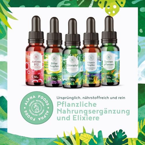 Chlorophyll Tropfen - Flüssiges Chlorophyll aus Weizengras, Alfalfa und Chlorella - ohne Jod - Bis zu viermal höhere Konzentration an Chlorophyllin - 50ml