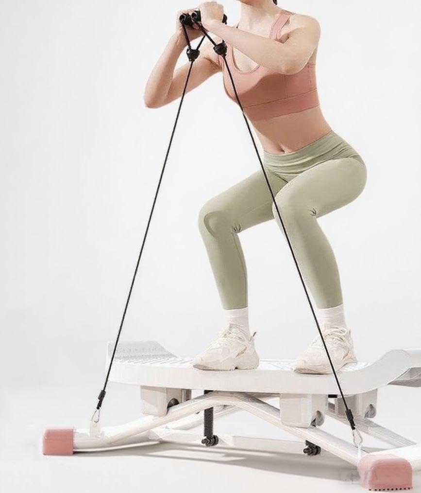 Balance Trainer Simulated Ski Machine Resistance-Based Aerobic Treadmill Portable Stepper Carries 300 pounds Silent Full-Body Exercise Machine with LED Display.