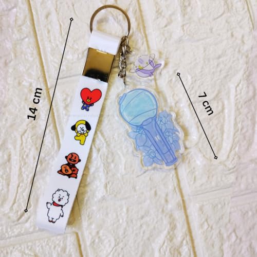 Image of Acrylic Army Bomb Keychain with White Tag | Purple Army Key Holder |Kpop Lightstick