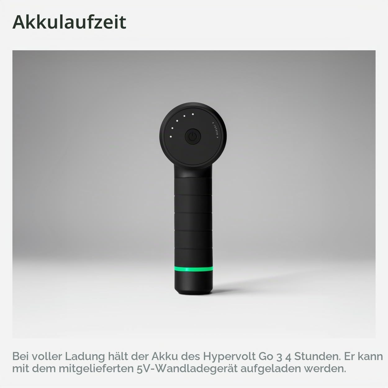 Hyperice Hypervolt Go 3 - Kompaktes Handmassagegerät mit QuietGlide-Technologie | 3 Geschwindigkeiten, leichtes und tragbares Design | Hilft bei der Linderung von Muskelschmerzen und zur Verbesserung