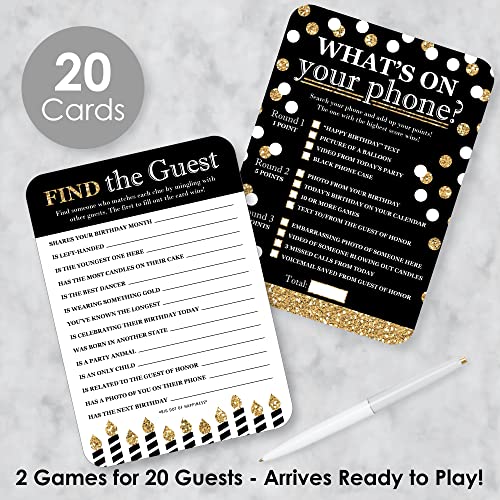 Big Dot of Happiness Adult Happy Birthday - Set de 20 tarjetas miniatura 2