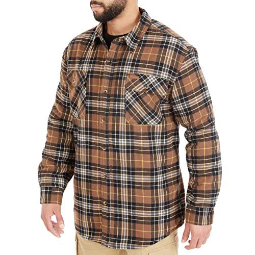 Image of Smith's Workwear Men's Sherpa-lined Cotton Flannel Shirt Jacket