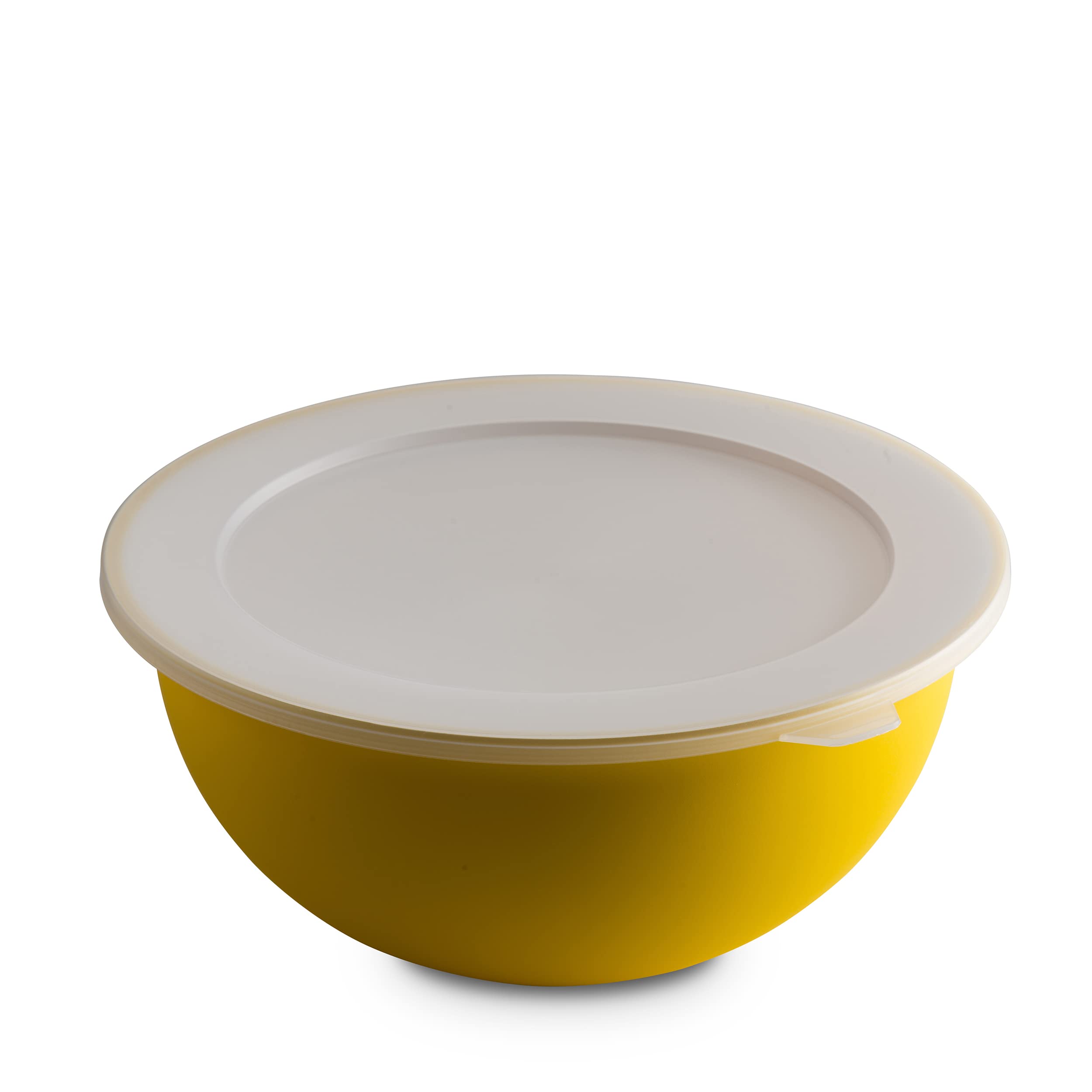 Omada Sanaliving Line Large 6.5 Litre Kitchen Bowl with Lid, Lightweight, Shatterproof, Dishwasher Safe, Yellow