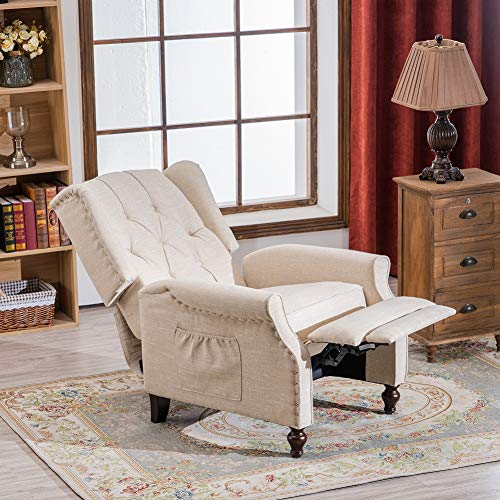 RELAXIXI Wingback Recliner Armchair, Massage Heated Recliner Chair with Remote Control, Accent