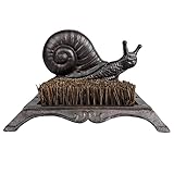 Marque: L'Héritier Du Temps L\'Héritier Du Temps Gratte-Pieds avec Brosse à Pieds et Chaussures Motif Escargot en Fonte Patinée Marron 16x16x25cm