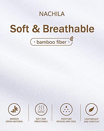 Nachila Men's Bamboo Rayon Undershirts 3 Pack Soft Breathable V-Neck T-Shirts Short Sleeve Tees M #TOP4