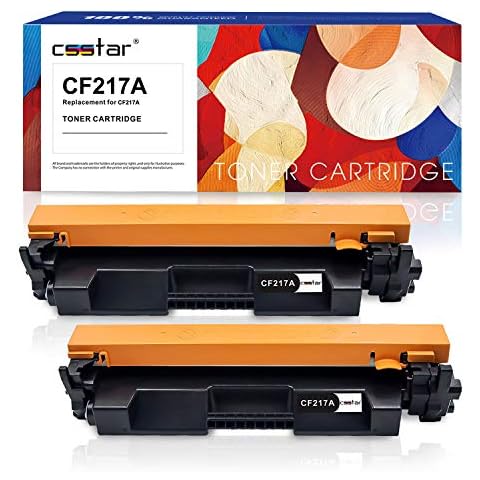 CSSTAR Compatible Toner Cartridge Replacement for 17A CF217A (with Chip) for HP LaserJet Pro MFP M130nw M130fw M130a M102w M102a Printer, 2-Pack Black Cover