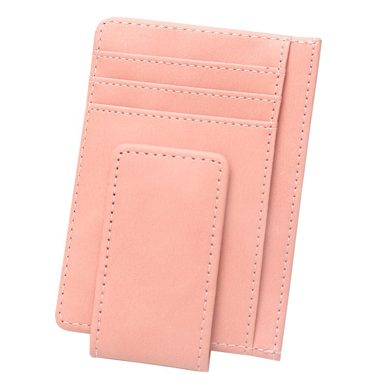 Money Clip for Men Leather Magnetic Front Pocket Wallet Slim Wallet Minimalist Card Holder RFID Blocking