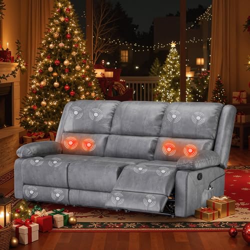YODOLLA Reclining Sofa Couch with 8 Points Massage&Heat Function, Recliner