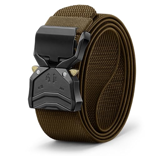 Image of BULLIANT Men Stretch Tactical Web Belt MultiPack 1.5 inch-Adjustable Fit | Smooth Sliding for Micro Fit - Tailored for Exact Size-Holeless for Golf Jeans or Casual