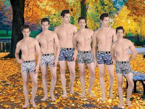 Image of Men's Extra Thin Elastic Nylon Underwear Long Comfortable Breathable Comfort All Over Printed Design Boxer