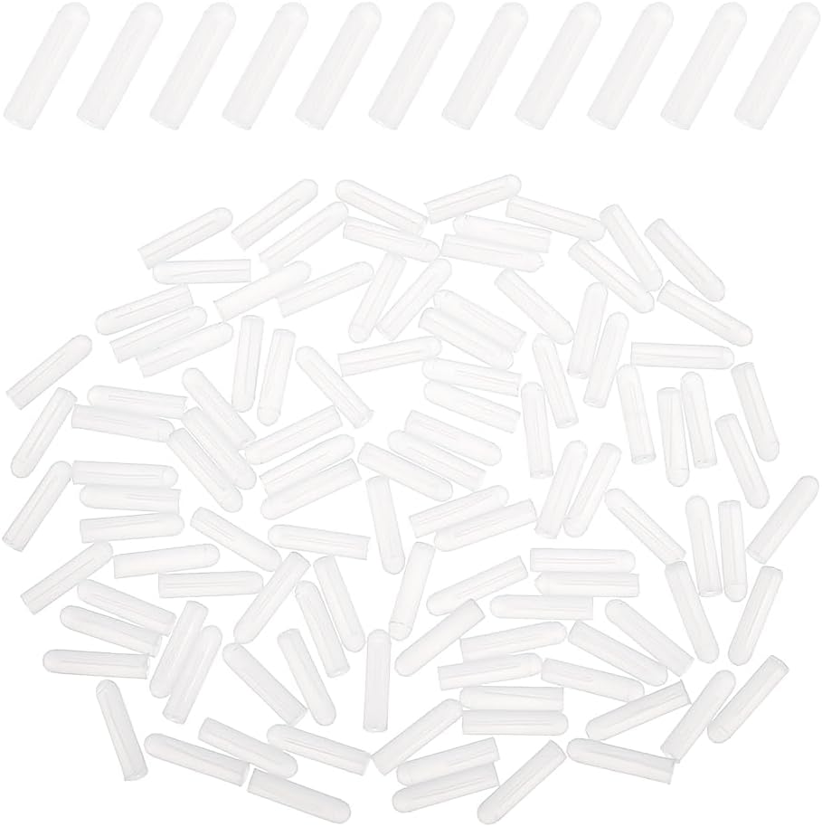 150Pcs Dispensing Needle Cap Cover, Luer Lock Syringe Caps, WhiteSmoke Syringe Tip Caps for Syringes Glue Applicators and Lubricating Oil Bottles, 15×3.5mm/0.59×0.14inch