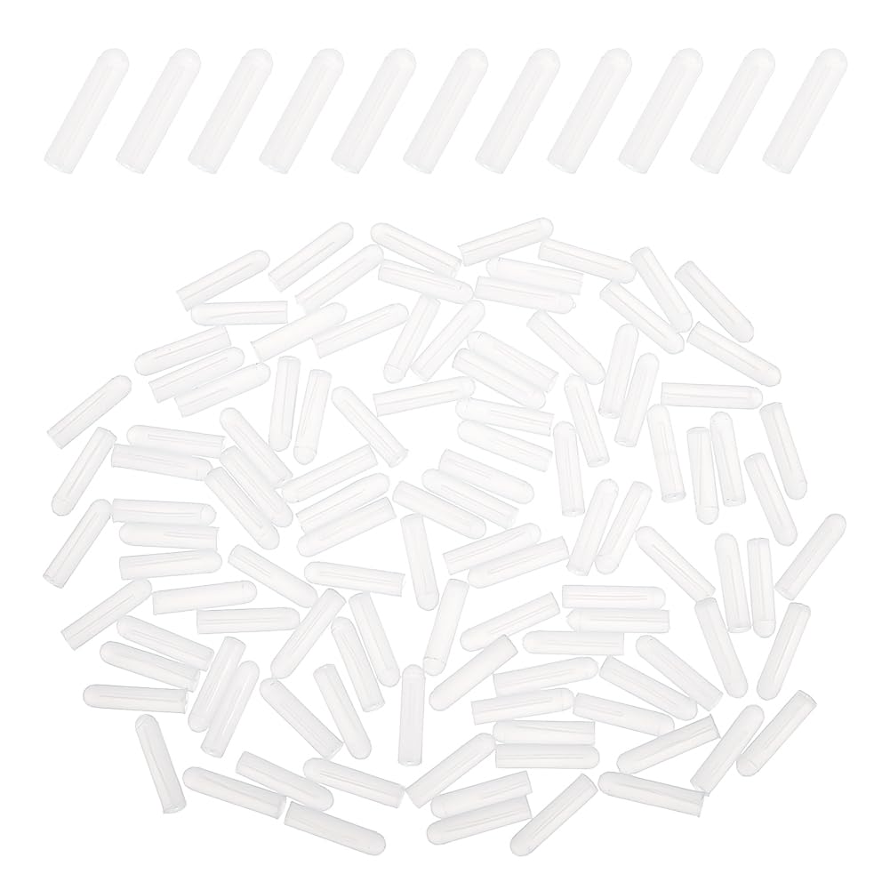 150Pcs Dispensing Needle Cap Cover, Luer Lock Syringe Caps, WhiteSmoke Syringe Tip Caps for Syringes Glue Applicators and Lubricating Oil Bottles, 15×3.5mm/0.59×0.14inch