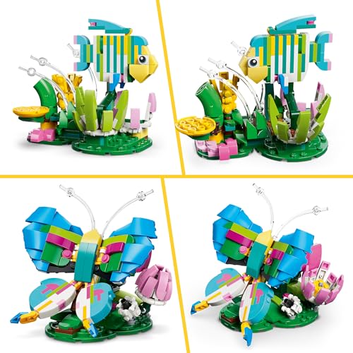Image of LEGO Creator 3 in 1 Wild Animals: Colorful Hummingbird - Rebuilds into a Butterfly or Fish - 31384