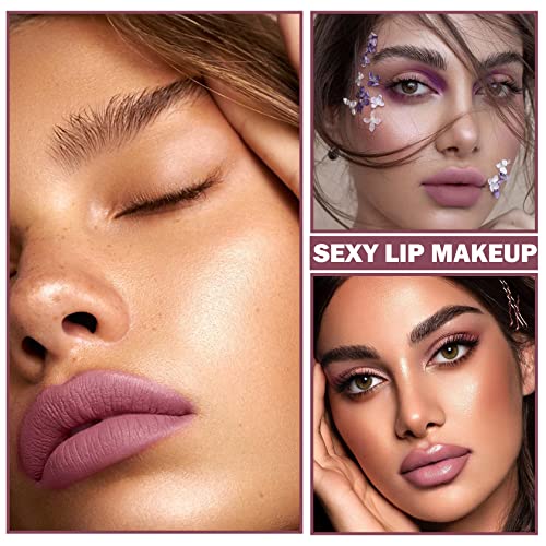 Matte Nude Lipstick Silky Velvet Lip Gloss Nude Lip Stain Paper Tube Lipsticks Non-Stick Cup, Waterproof Long Lasting Matte Lipstick For Women Daily Professional Lip Makeup-06 Rose Bean Paste #TOP5