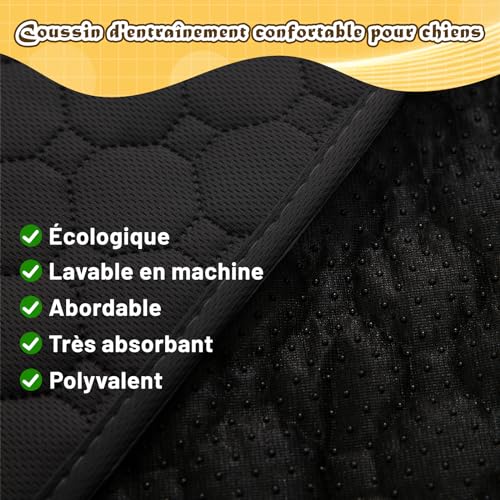 Tapis d'entraînement pour chiens lavable et réutilisable noir - 6