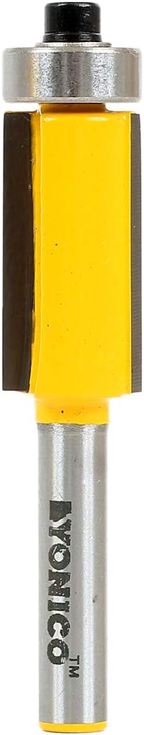 YONICO Router Bits Pattern Bit Flush Trim 1-Inch Height X 1/2-Inch Diameter 1/4-Inch Shank 14147q