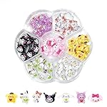 70PCS Kawaii Nail Art Charms 3D Cute Cat Resin Jelly Gummy Sweet Candy Slime Making Ornament Nail Decoration Accessories for DIY