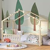 🌟 Kreatives Spielumfeld: Das ausgefallene Design des Kindebettes in Form eines Hauses schafft eine einzigartige Spielumgebung, in der Kinder ihre Fantasie frei entfalten können. Das Bett fügt sich zudem optisch ansprechend in das Kinderzimmer ein und sorgt für eine warme und gemütliche Atmosphäre.