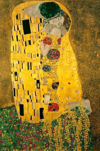 Affiche Gustav Klimt Le Baiser toile vintage poster salon déco 40x60cm