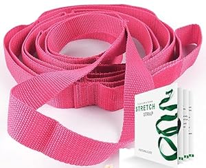 FQQF Yoga-Stretchgurt mit Übungsanleitung