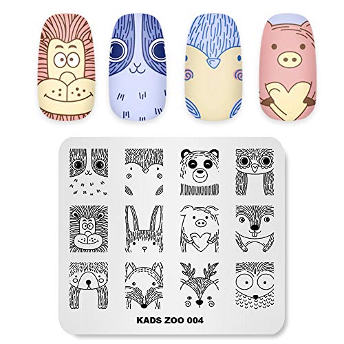 Kads Nail Art Stamp Plate Cute Animal Series Nail Stamping Plate Template Image Plate Nail Art Diy Decoration Tool Butterfly Dog Fox #TOP4
