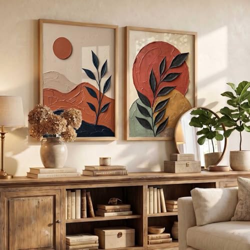Image of kotart BOHO Art Wall Painting Home Decoration With Frame For Living Room Bed Room Hotel Wall Decor Digital Reprint Engineered Wood Set of 2 (14 X 20 INCH)