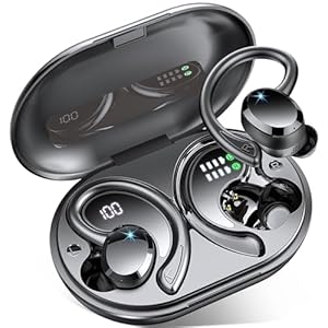Bluetooth Kopfhörer Sport, Kopfhörer Kabellos Bluetooth 5.3 mit HD Mic, 48Std Hi-Fi Stereo In Ear Kopfhörer, 14.2 mm Treiber Ohrhörer, LED Anzeige, IP7 Wasserdicht mit 800mAh Ladekoffer Lauf Earbuds