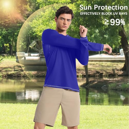 Dark Blue UPF 50+ Long Sleeve Sun Shirt Quick Drying Round Neck UV Sun Protection Long Sleeve Shirts Summer4