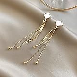 Bien o moda: moda Rjjrr Tendencia Simulación Perl Pendientes Largos Femenino Moon Star Flor Rhinestone Boda Colgante Pendientes Moda Pendientes de joyería Coreana (Metal Color : 39)