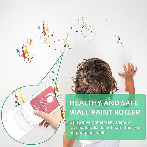 2 Stück Wandfarbe ausbessern weiß, Wandreparatur-rollbürste mit wandreparaturpaste, Farbroller wandfarbe, Farbe wand, Fleckenentferner wand für Graffiti Kratzer Flecken Risse und Beschädigte Wände