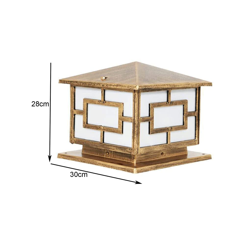 European Square PillarLamp, wasserdichte E27-Säulenleuchten, Aluminium-Säulenmastlampe für den Außenbereich, Acryl-Lampenschirm, Villa-Rasen-Garten-Landschaftslampe