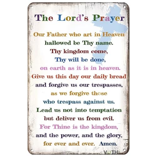 VOTHI Décoration murale de prière du Seigneur, décoration religieuse, art mural chrétien, cadeaux catholiques pour étude de la Bible, église, école du dimanche, art mural inspirant béni pour chambre