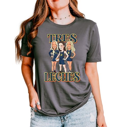 Tres Leches T-Shirt | Caitlin Clark & Sophie Cunningham Indiana Basketball Tee | Viral Funny Hoops Fan Merch Asphalt