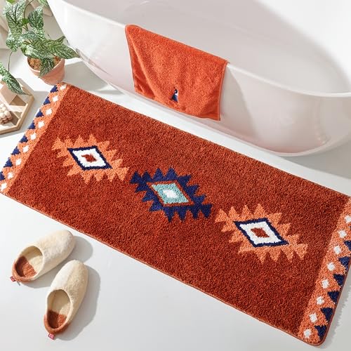 TRUEDAYS Boho Bathroom Rugs Water Absorbent Non Slip...