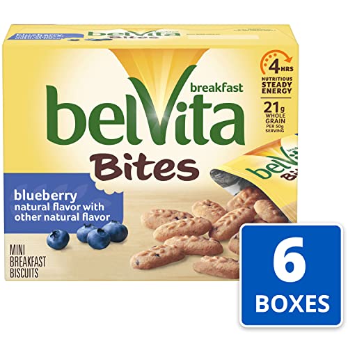 Image of belVita Breakfast Biscuit Bites, Blueberry Flavor, 6 Boxes (5 Packs Per Box)
