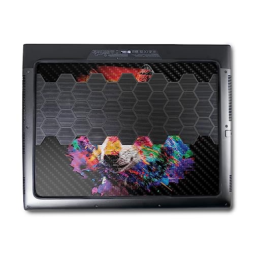 Image of MightySkins Carbon Fiber Skin Compatible with Alienware M18 R1 (2023) Full Wrap Kit - Rainbow Wolf | Protective, Durable Textured Carbon Fiber Finish | Easy to Apply & Change Styles | Made in The USA